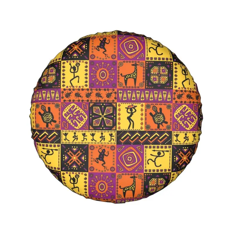 Ethnic National Patterns Spare Tire Cover for Jeep Grand Cherokee African 4WD 4x4 SUV Car Wheel Protector 14