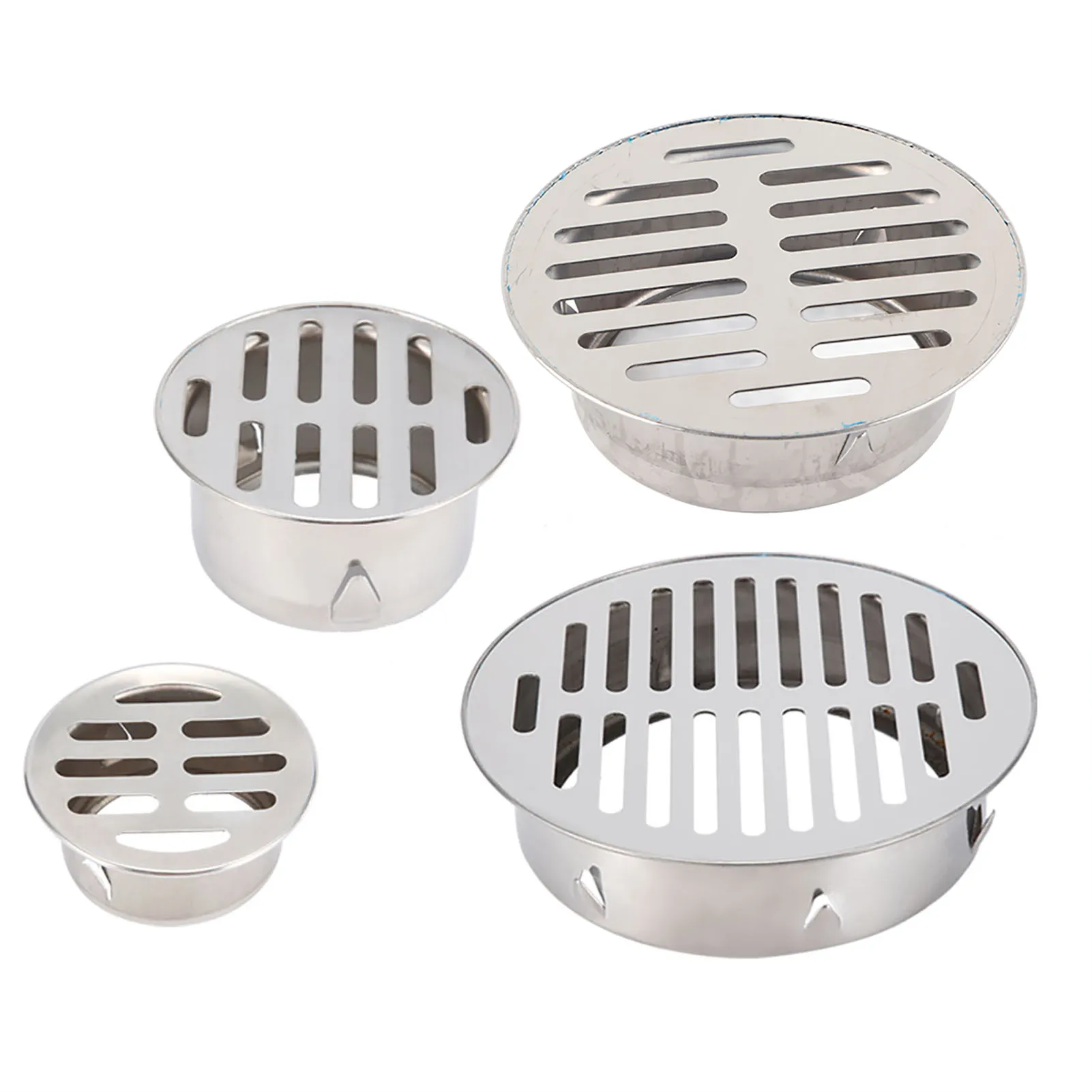 4 Types Floor Drain Stainless Steel Balcony Drainage Roof Round Floor Drain Cover Rain Pipe Floor Drain for Outdoor Yard