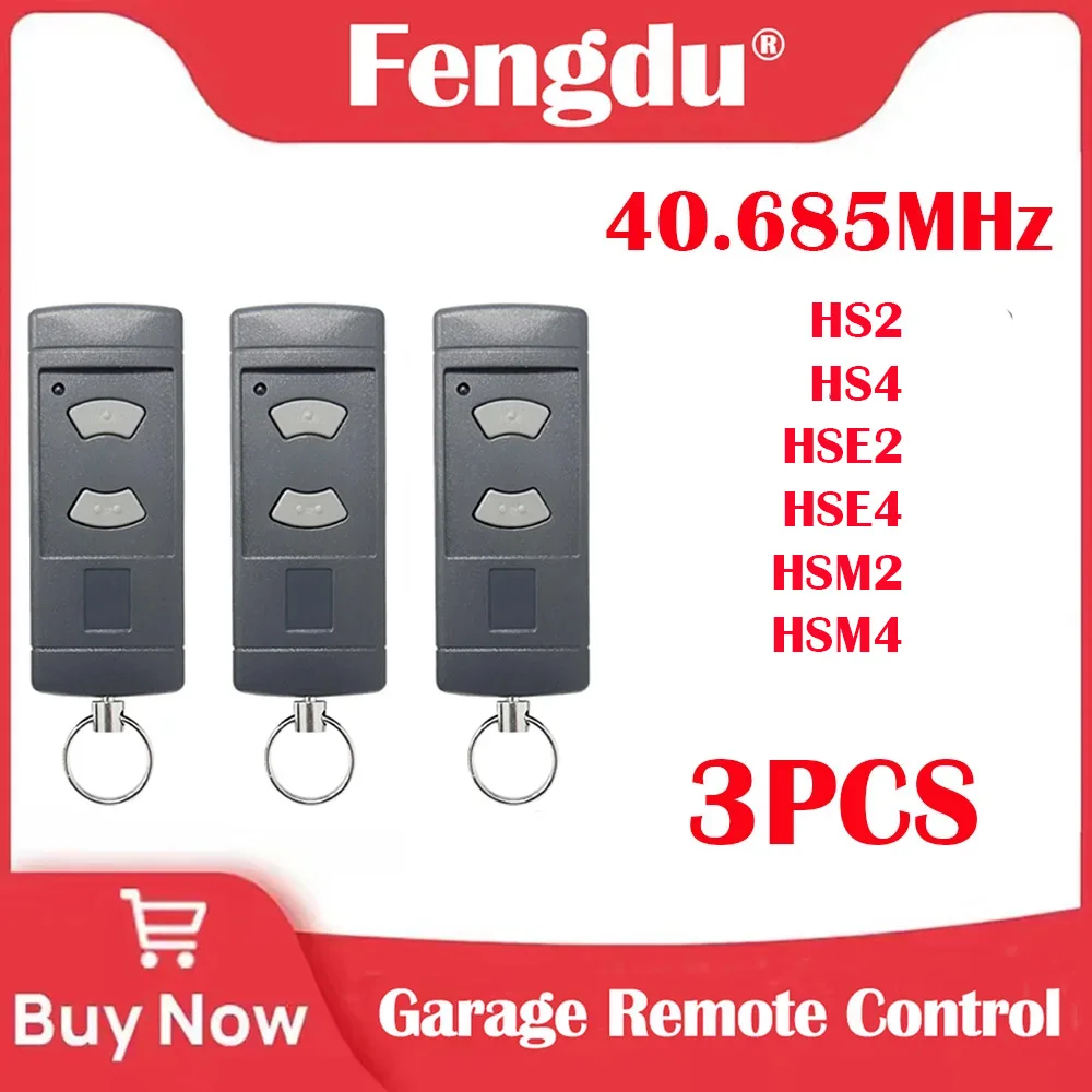 

3 шт., пульт дистанционного управления, 40,865 МГц, 2 кнопки, Дубликатор, устройство открывания гаражных ворот HSE2 HSE4 HSM4 HSM2 HS2 HS4, ручной передатчик