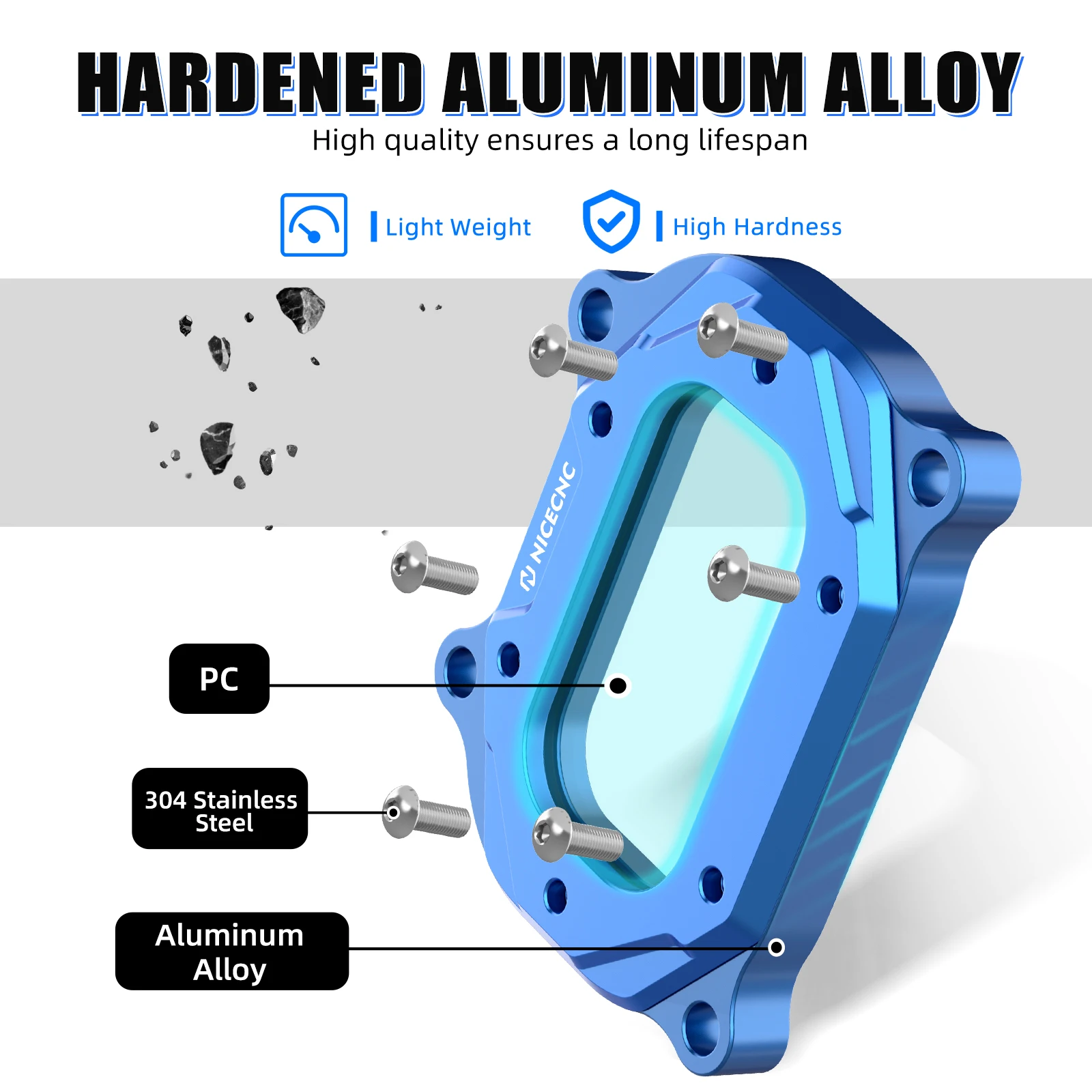 NICECNC Raptor 700 실린더 헤드 사이드 커버 Yamaha Raptor 700R Grizzly 700 550 Rhino700 Kodiak700 Kodiak700 ATV 엔진 커버