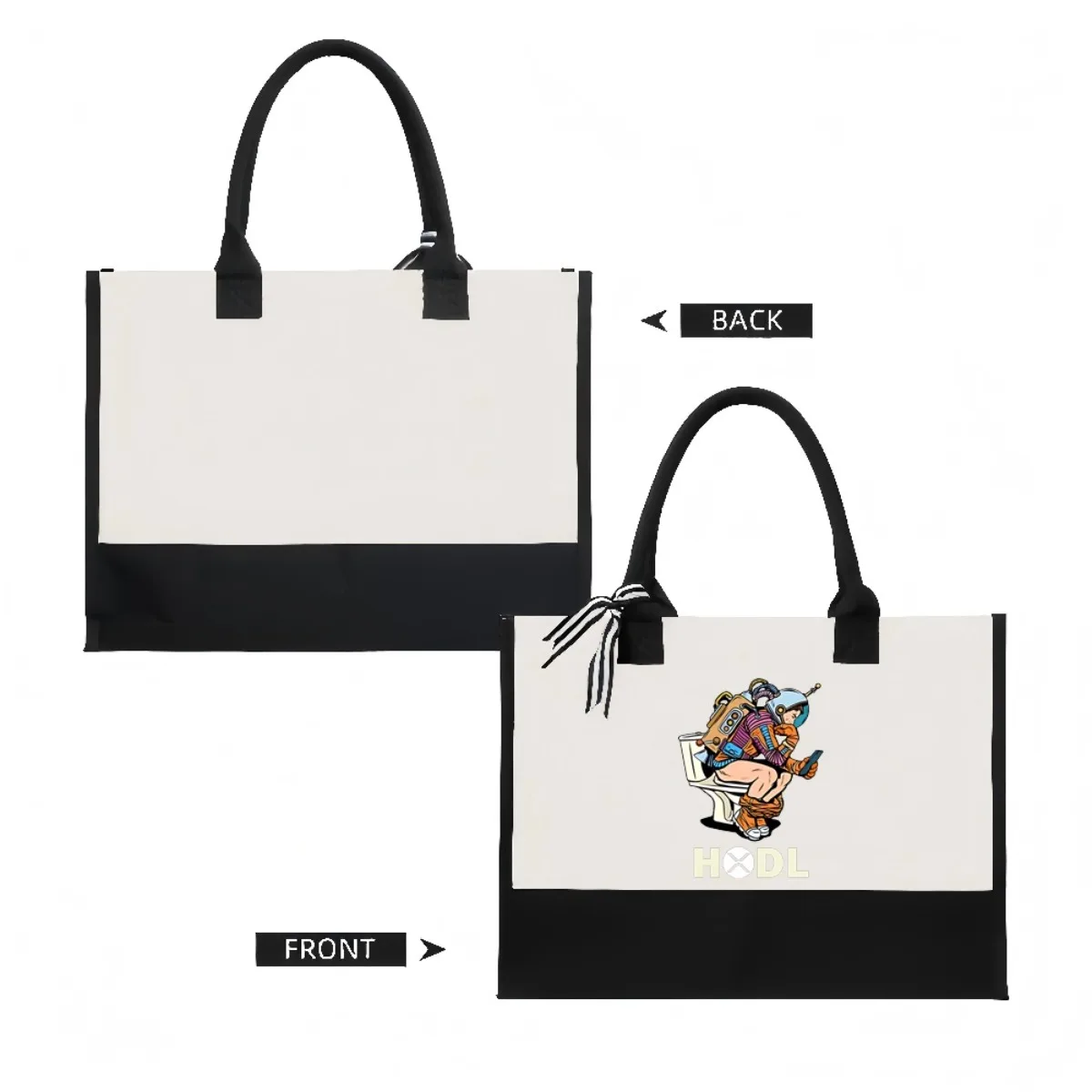 رائد الفضاء القراءة المرحاض الفكاهة ty الحرة ناقلات الصورة 2026 جديد وصول موضة العملي واسعة قابلة لإعادة الاستخدام حمل حقيبة نمط P #2