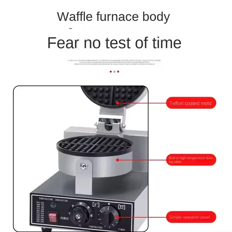 상업용 스테인리스 스틸 4구 와플 메이커 회전식 및 효율적인 단열 균일 가열 와플 기계