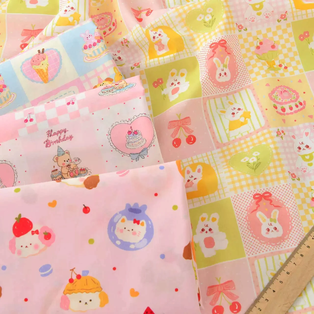 

Ткань из чистого хлопка (60 штук) для рукоделия, детской одежды, с мультяшными иллюстрациями, забавная, современная, в стиле модерн