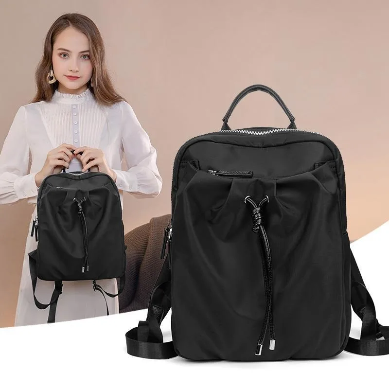 Women Backpack Light and Thin High-grade Solid Color Fashion Backpacks Ladies Travel Waterproof Bags Summer Splash Proof Bags