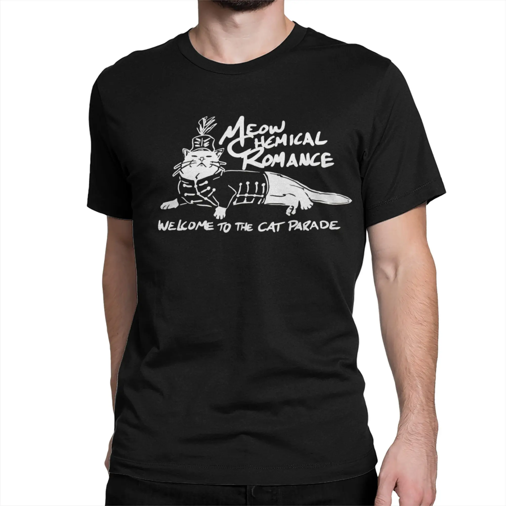 Cat Parade Band for Men Women T Shirts Punk My Chemical Romance Tee Shirt Short Sleeve T-Shirt Cotton 4XL 5XL 6XL Clothing