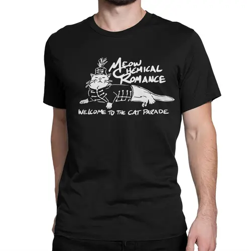 Imagen 2 del producto Camiseta Cat Parade Band para hombres y mujeres, camiseta Punk My Chemical Romance, camiseta de manga corta, ropa de algodón 4XL 5XL 6XL