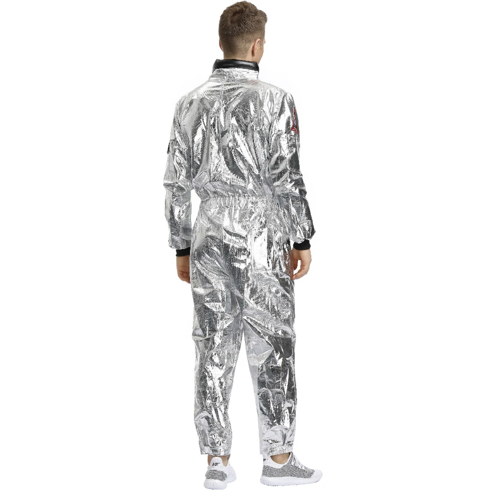 Adult Children Astronaut Costume Silver Spaceman Men Women Space Suit Halloween Christmas Performance Costume Party Gift