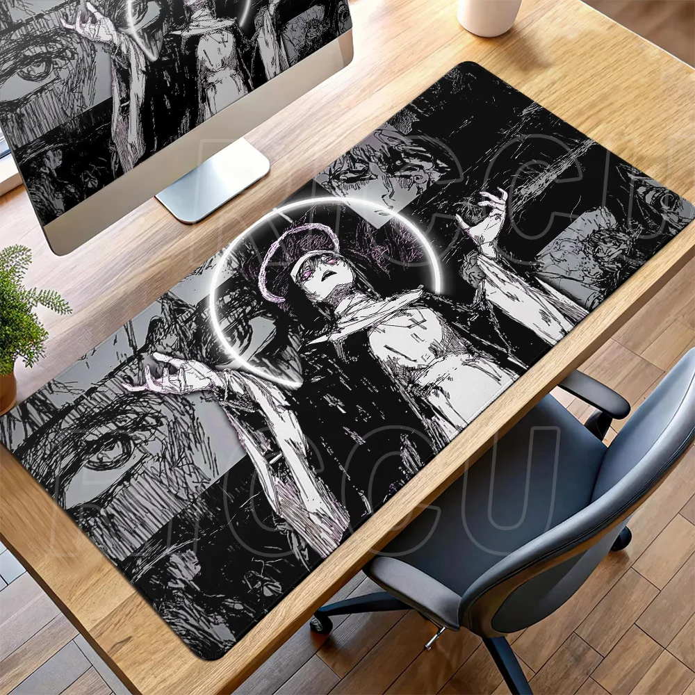 HD Anime Girl Black Dark Style Nonnen-Schreibtischunterlage Gothic Mousepad Teppich Büro-Mauspad XXL PC-Zubehör Gaming-Tastaturmatten Teppich – Detail 6
