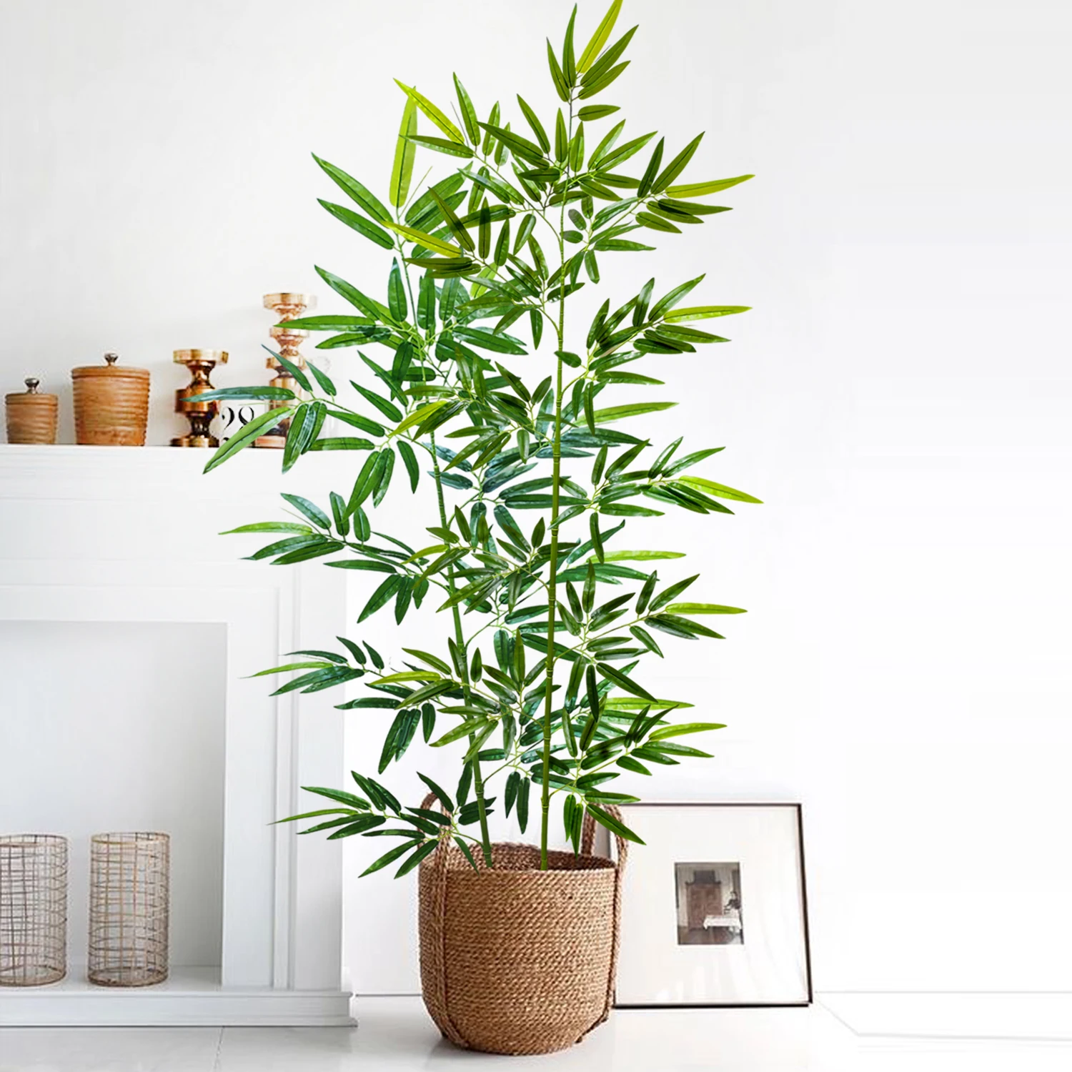 120-240cm/94,4in Künstliche Bambus- und Monstera-Pflanzen, Künstliche Palmen, Hohe Grünpflanzen, Geeignet für Zuhause, Garten und Zimmer – Detail 13
