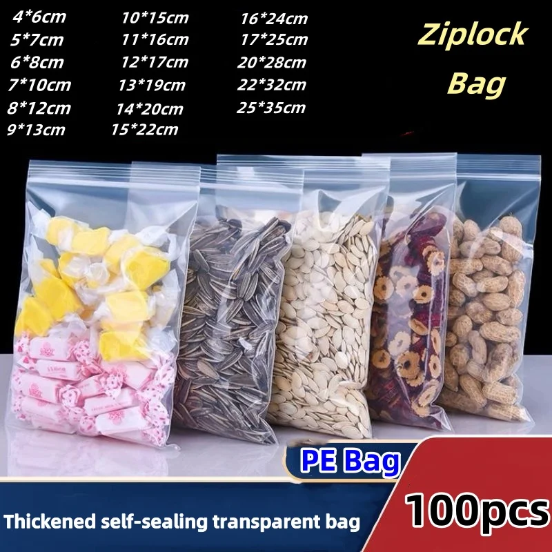 

Clear Bags Ziplock Food Storage Bags plastic zip bag Small Zip Lock Plastic Bags Reclosable Transparent Bag Vacuum Storage Bag