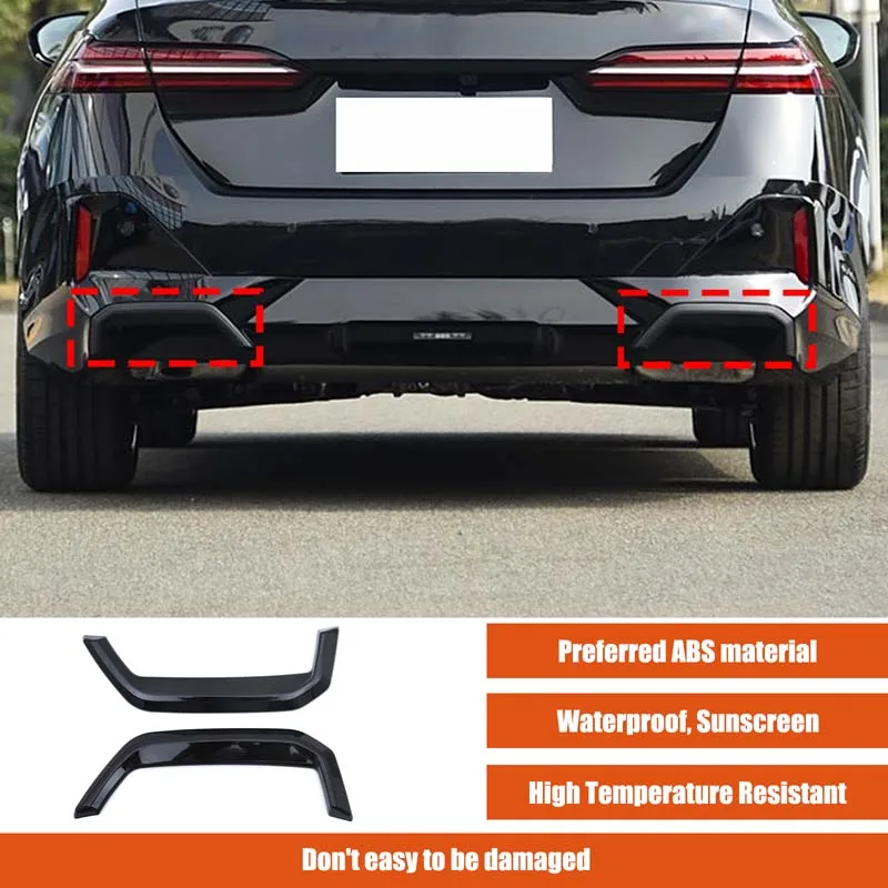

x2 ABS Piano Black Car tail throat frame decoration strip For BMW 5 Series i5 G60 M Sport 2024-2025 Auto Accessories