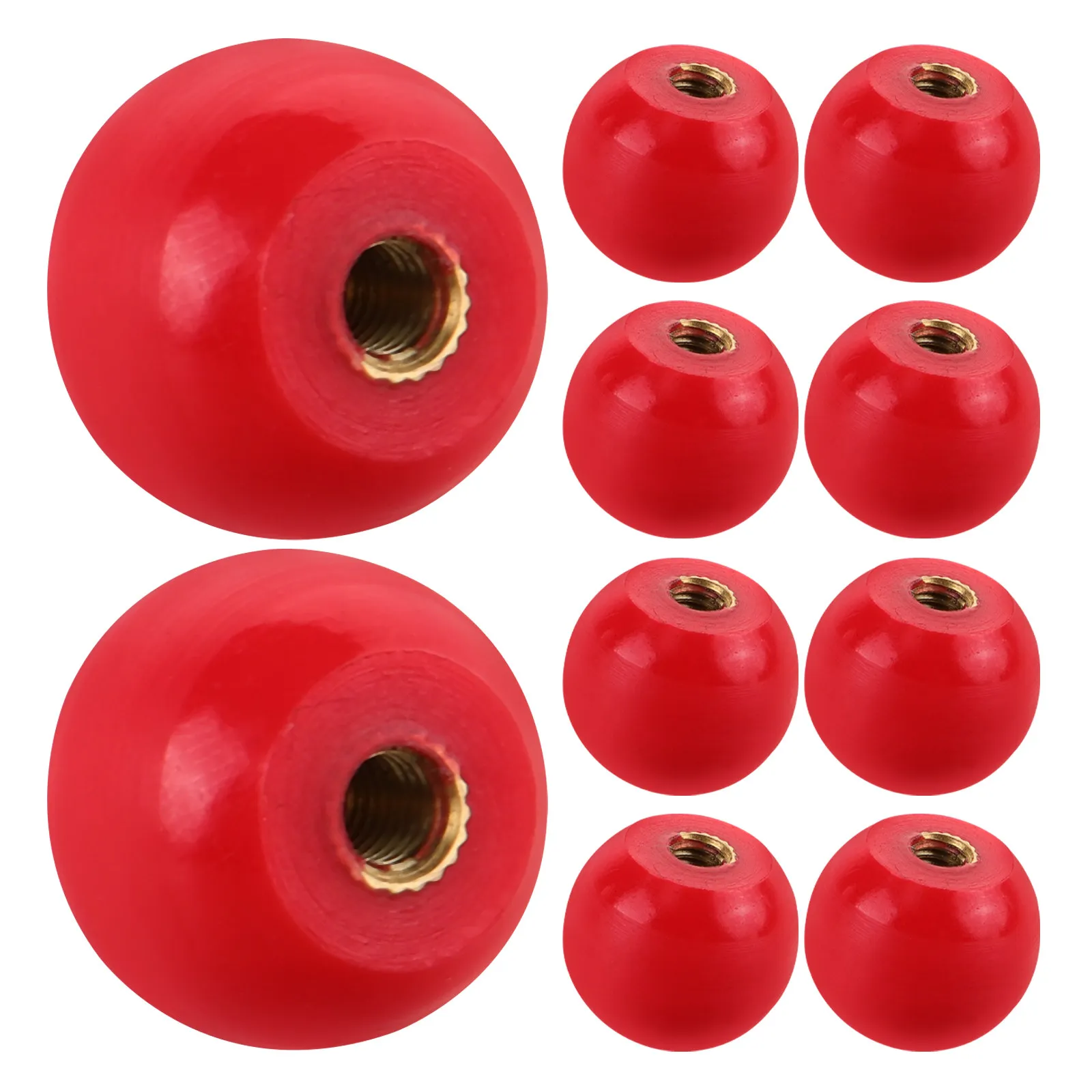 10Pcs Bakelite Round Ball Handle Copper Core Thread M4 Replacement Milling Machine Hand Crank Revolving Knob Mechanical Handle