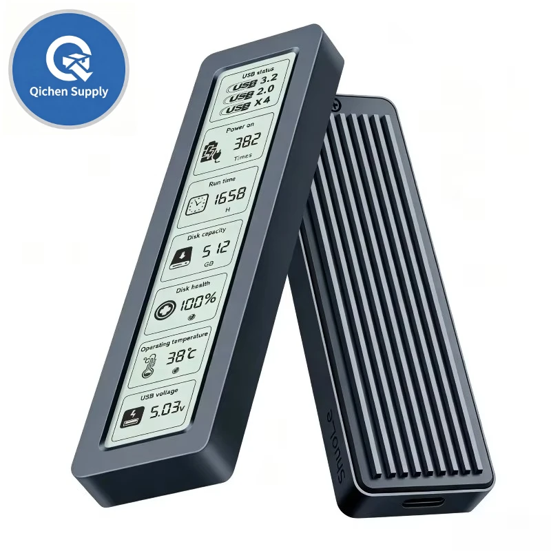 M.2 Intelligent Screen Display Enclosure Universal SATA Protocol High Speed Type C USB3.2 LTN26-P with A-C 5G Data Cable
