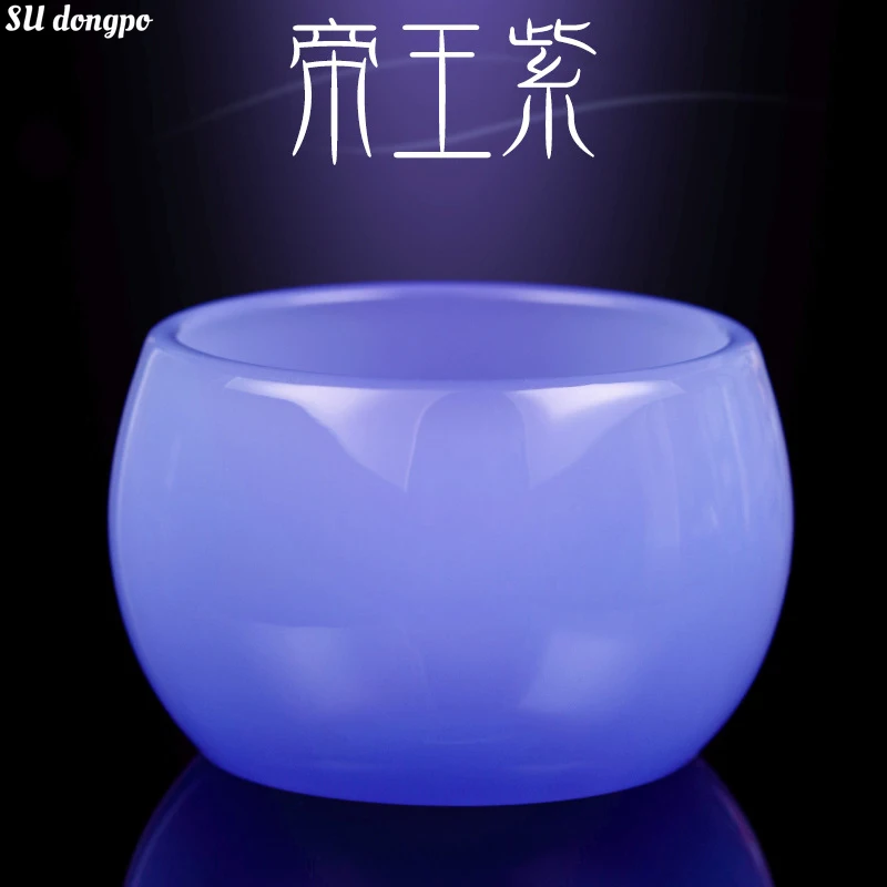 Imperial Purple Jade Porcelain Tea Cup High Quality Glazed Stone Tea Bowl Chinese Style Tea Set Heat-resisting Cup Festival Gift