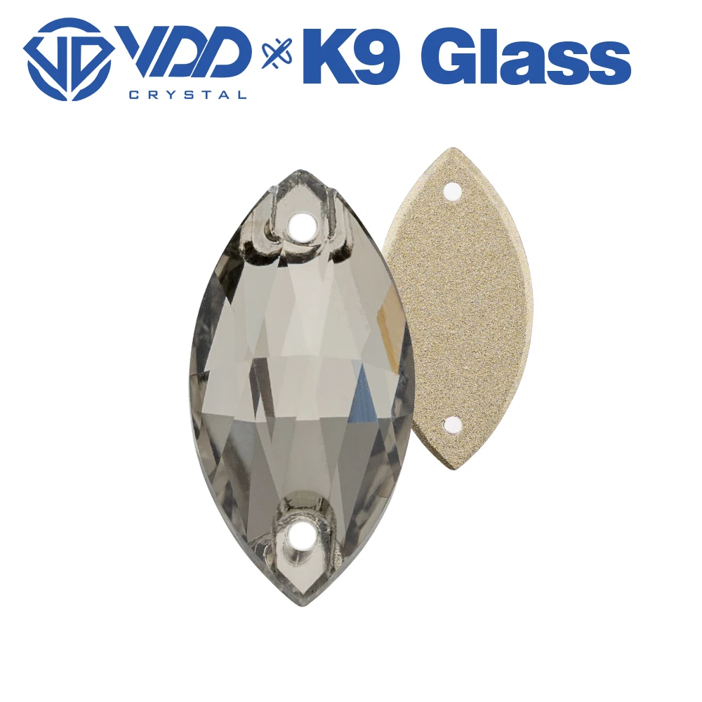 VDD S103 الماس الأسود نافيت أعلى جودة K9 الزجاج خياطة على أحجار الراين كريستال فلاتباك الخياطة ستراس الأحجار الملابس اللباس