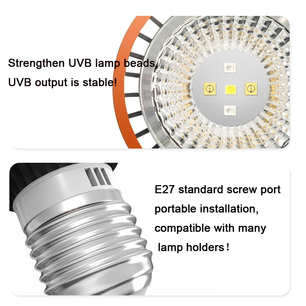 Professional 3W Reptile Lamp UVA UVB5.0 UVB10.0 Lmap LED Bulb Turtle Tortoise Lizard Basking Sunlight UVB Bulb Lighting - view 5