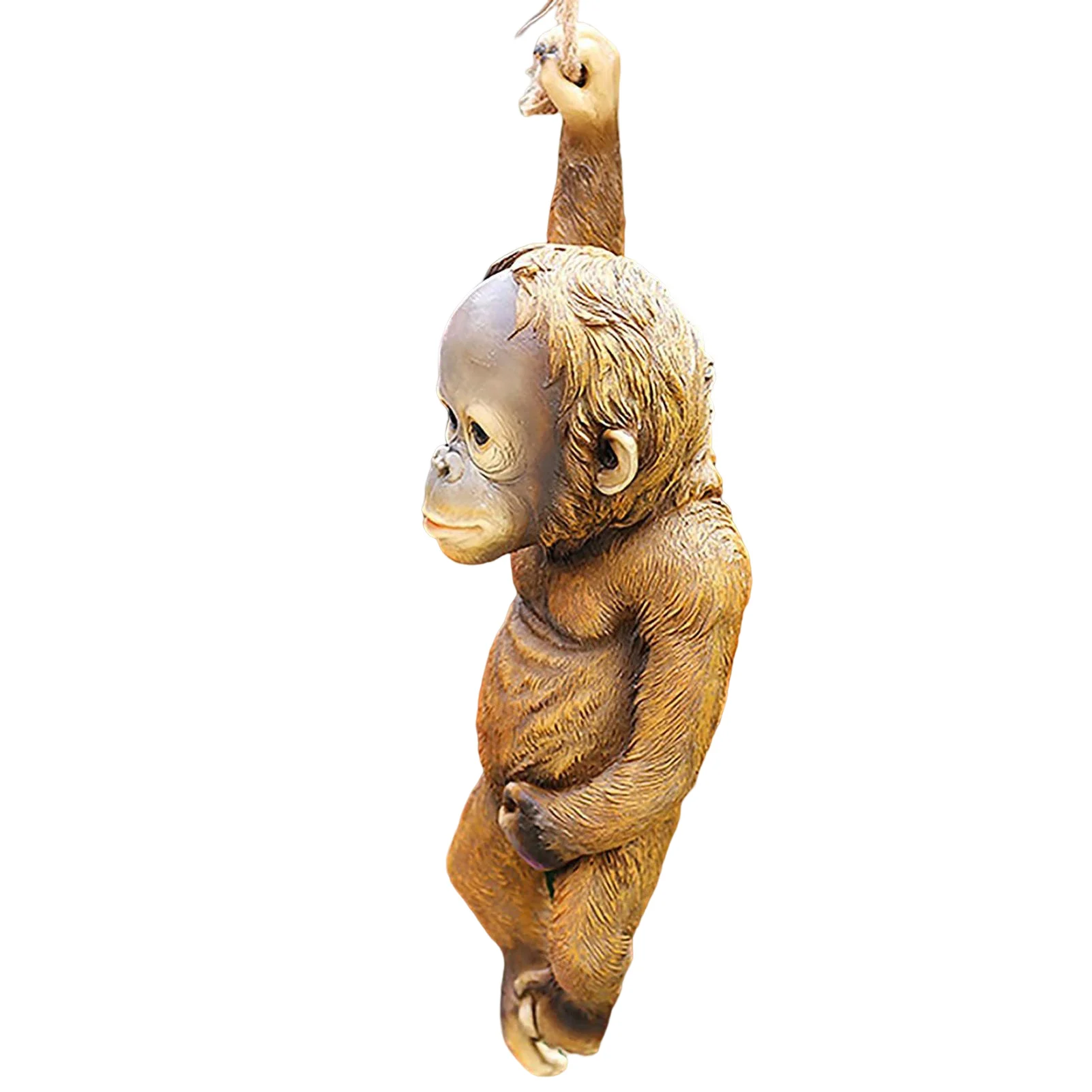 

Colorful Resin Decorative Crafts Simulated Hanging Monkey Shape Sculpture for Outside Patio Courtyard