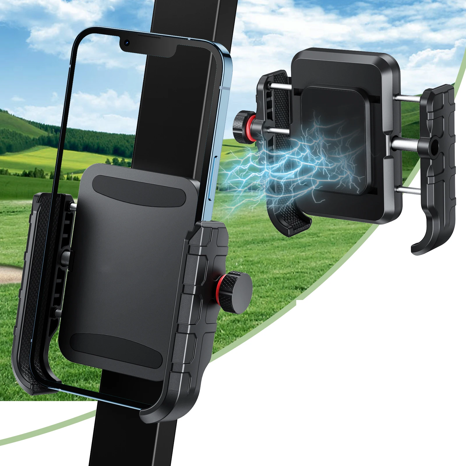 

Magnetic Phone Mount Holder Heavy Duty Magnet Base Cell Phone Clamp Attracts to Ferrous Metal Surface for Gym Motorcycles Tank,