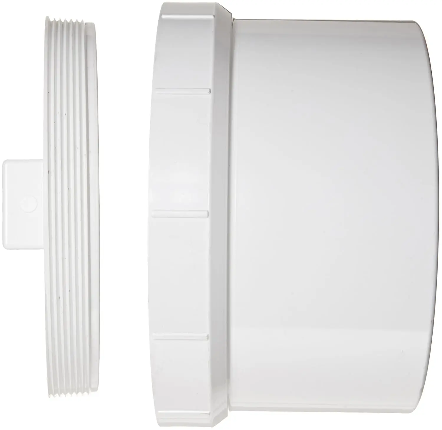 P105X Series PVC DWV Pipe Fitting, Cleanout Adapter with Plug, 8