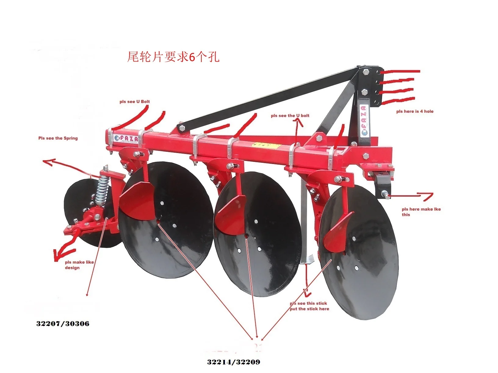 One-way light -duty Disc Plough