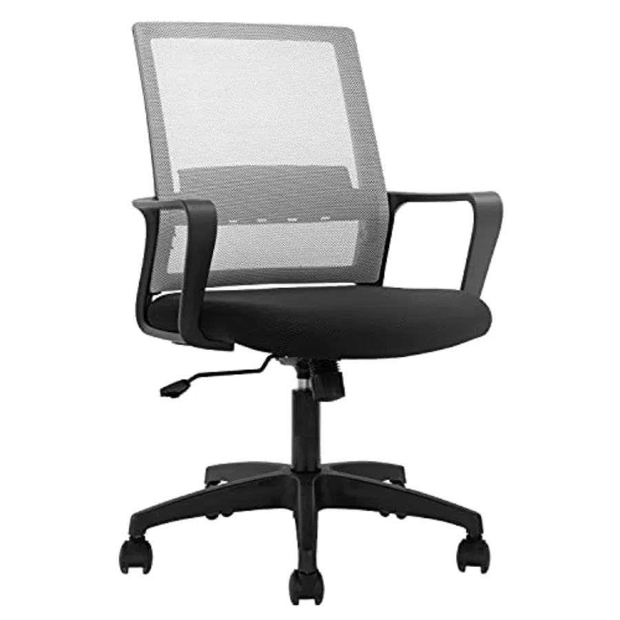 Office Chair Ergonomic Chair Mid Back Mesh Desk Chair Adjustable Height Swivel Mesh Chair Computer Chair with Armrest Lumbar Su