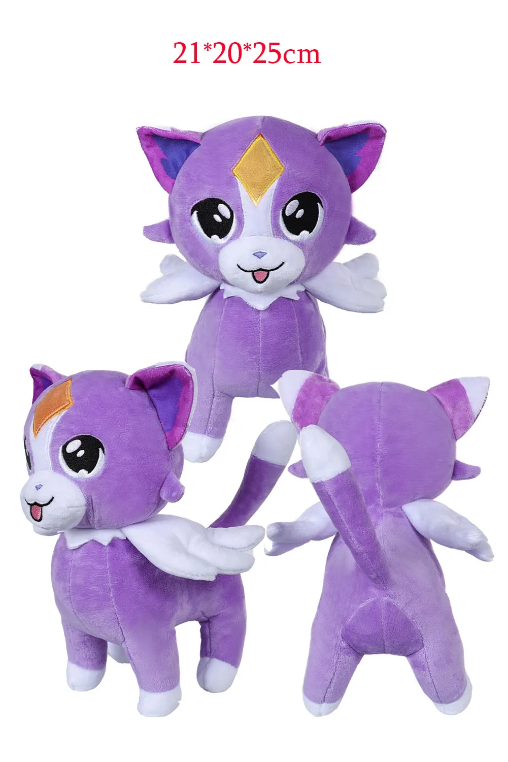 Luna Cat Cosplay FantrenforPeluche pour Enfants et Adultes, Poupées en Peluche de Dessin Animé, Chats Violets VALORANT, Mascotte, Cadeau d'Anniversaire et de Noël, Doux