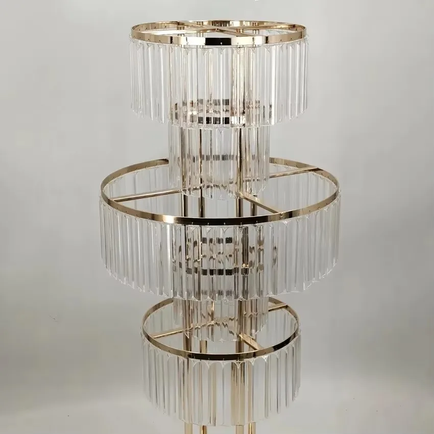 Wedding Gold Vase Centerpiece, Acrylic Flower Stand, Hanging Acrylic, 5 Tier Round Chandelier Base, 2 Pcs, 4 Pcs, 6 Pcs, 10 Pcs