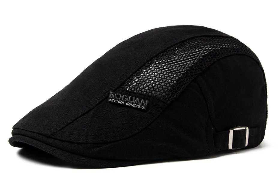 Mesh Cap Baskenmütze Für Männer Mode Brief Label Berets Sommer Baumwolle Atmungsaktive Sonnenblende Frauen Casual Entenschnabel Hut Einstellbar – Detail 18