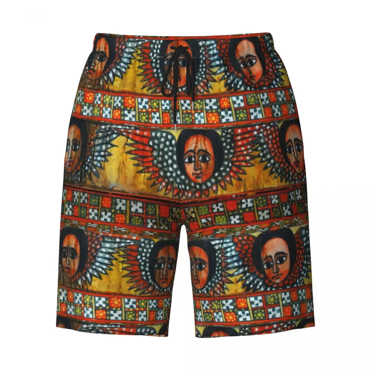 Bañador con estampado artístico de Habesha Etíope para hombre, traje de baño de secado rápido, pantalones cortos de playa