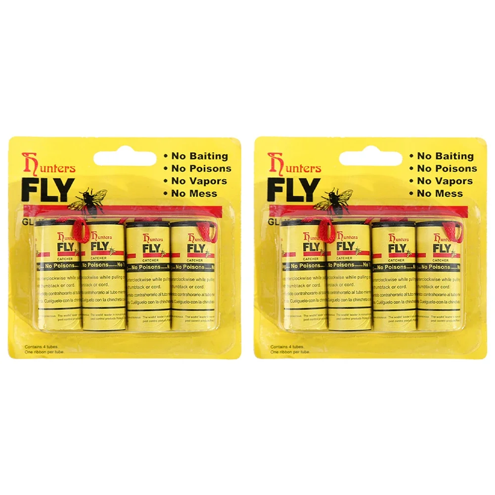 4-40Rolls Fly Sticky Paper Strips Disposable Fly Killer Bug Trap Double-sided Pest Sticky Glue Paper Non-Toxic Insects Catcher