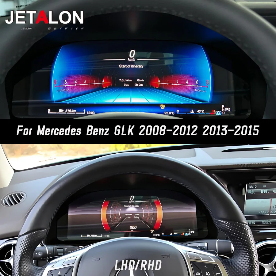 

New Car LCD Digital Virtual Cockpit For Mercedes Benz GLK 2008-2012 2013-2015 Speedmeter Instrument Dashboard Panel Linux System