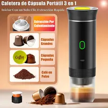 Cafetera de cápsulas portátil eléctrica inalámbrica 3 en 1 para coche y hogar, cafetera para acampar, cafetera