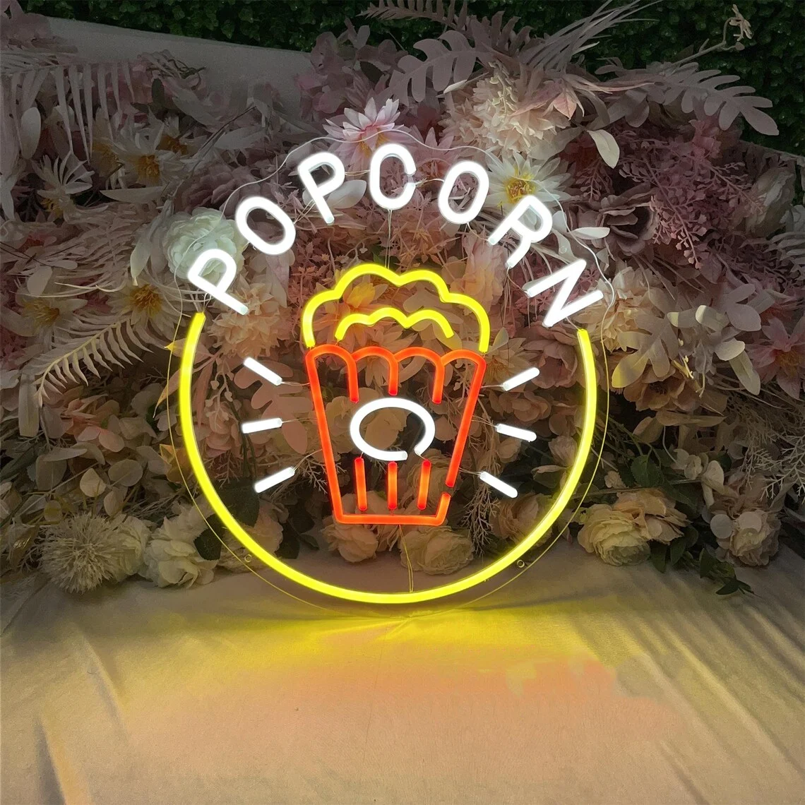 Home Cinema Food - Popcorn Neon Sign Food Bar Neon