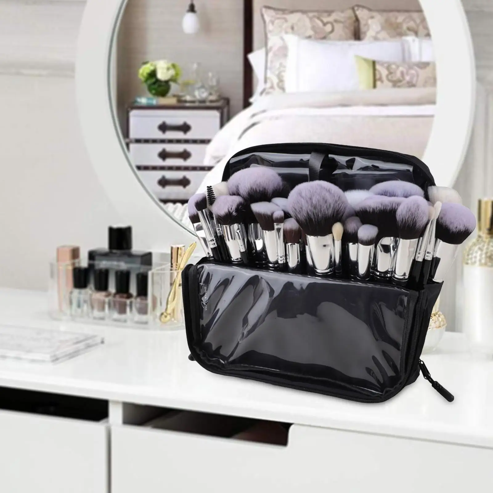 Makeup Brush Holder Zipper Design Pouch for Eyeshadow Brush Makeup Artists