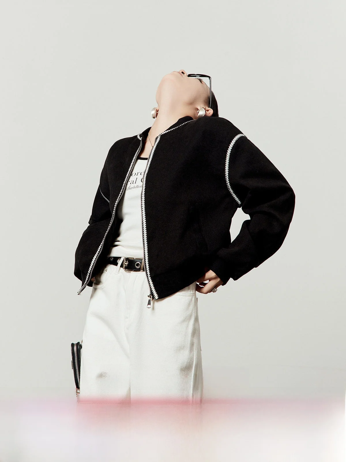 

Bla Casual Loose Women's Jaet Collar Stand up Spring New Design Sensation Contrast Color ort Coat for Ladies