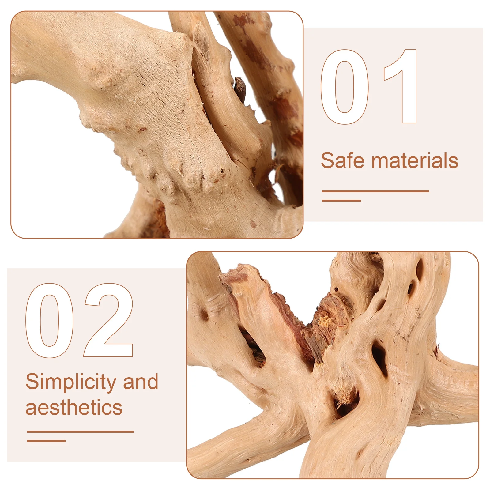 

4Pcs Fish Tank Decoration Driftwood Natural Dead-Wood Aquarium Landscape Adornment Wood Craft Underwater Ornament