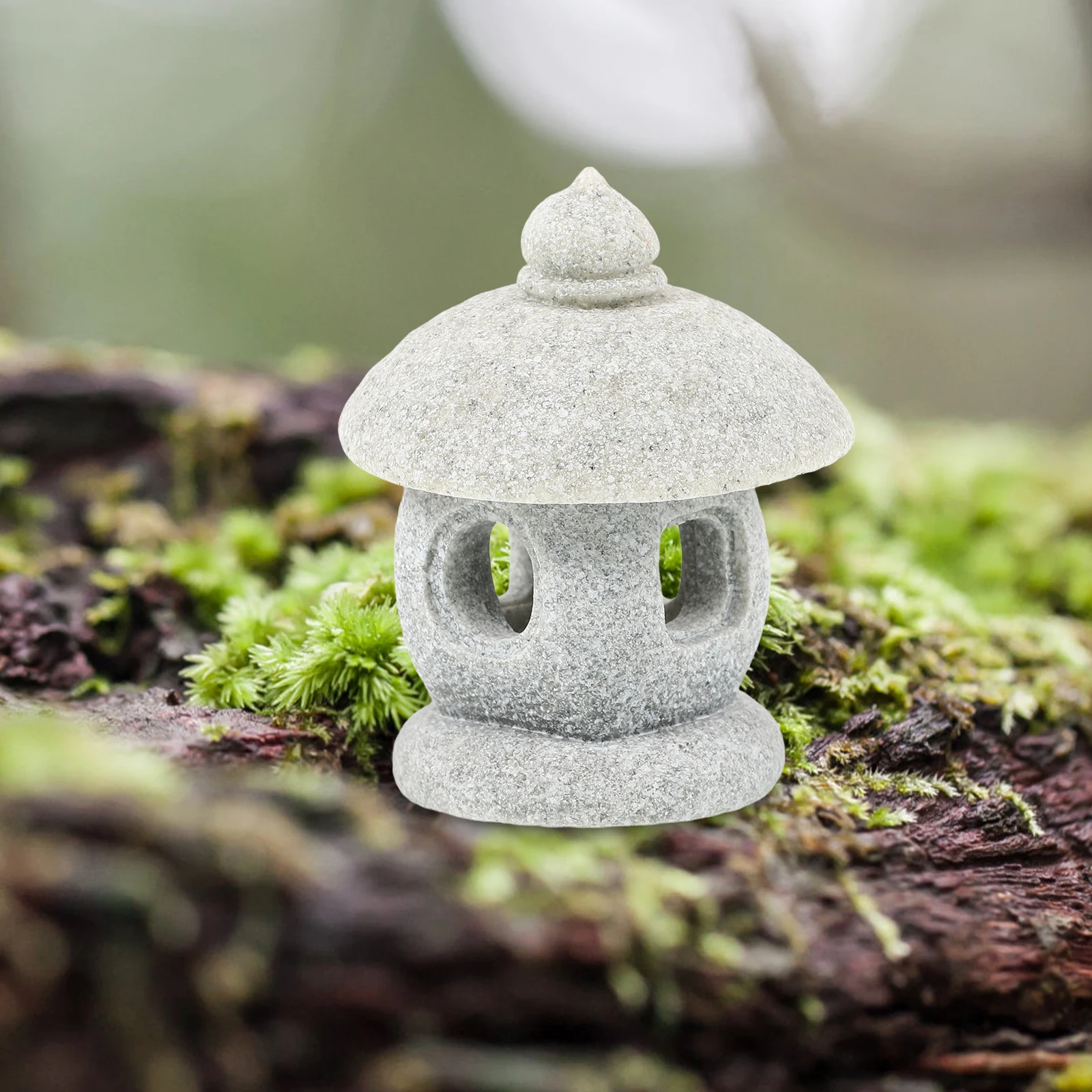 

Stone Lantern Ornaments 56g Mini Pavilion Statue Tiny Imitation Decor Garden Yard Bonsai Micro Landscape DIY Supplies
