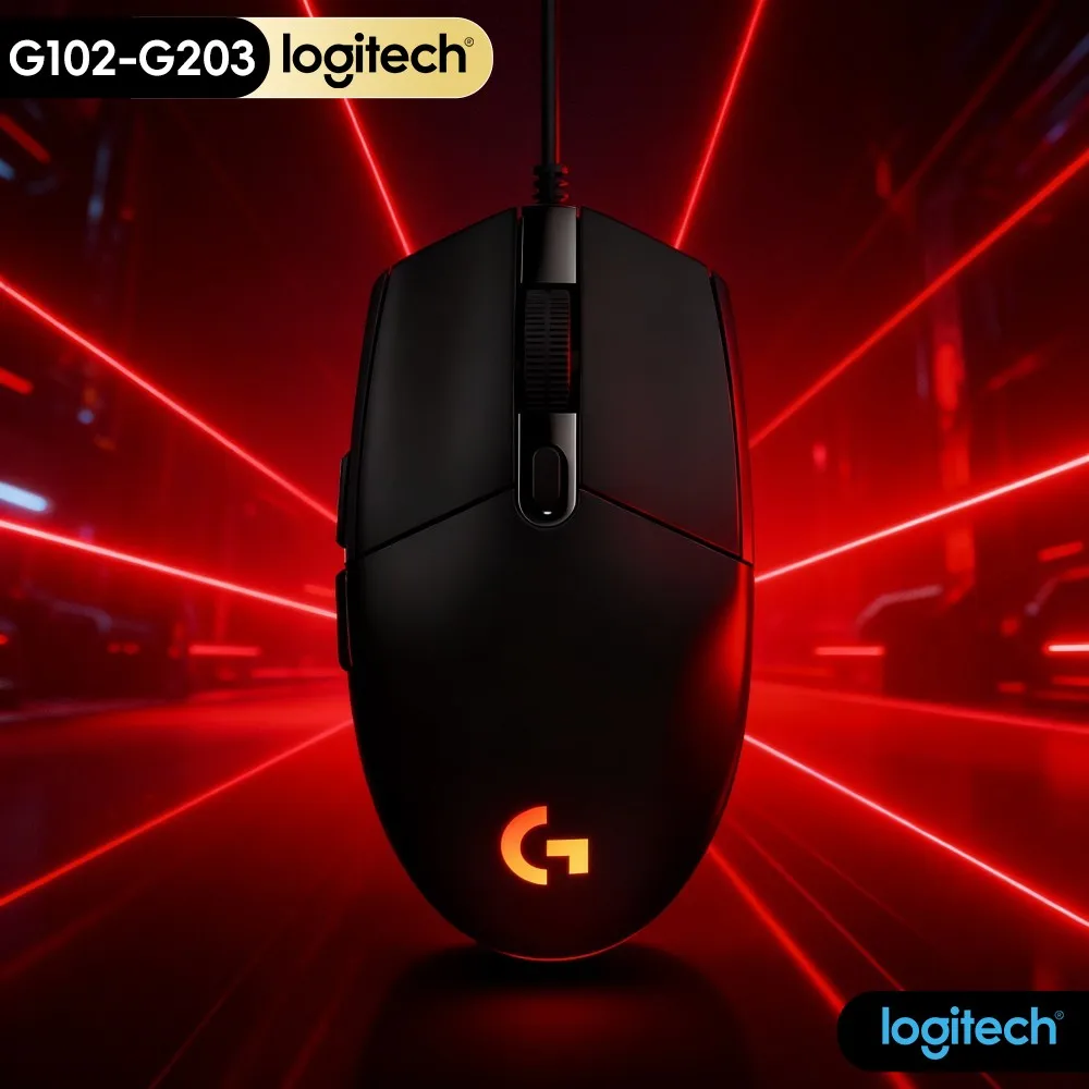 G203 Logitech G102 Gaming Mouse, 1Ms Report Rate, 1000Hz Polling, RGB Lighting, Lightweight Design For Competitive Esports