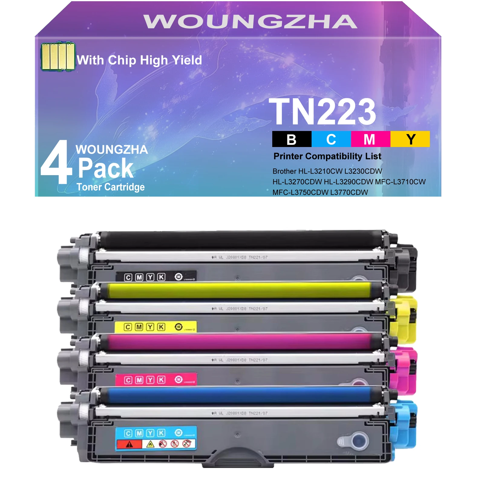 Совместимые тонер-картриджи OGOUGUAN TN223 TN227, 3000/2300 страниц, замена High Yeild для Brother HL-L3210CW HL-L3230CDW