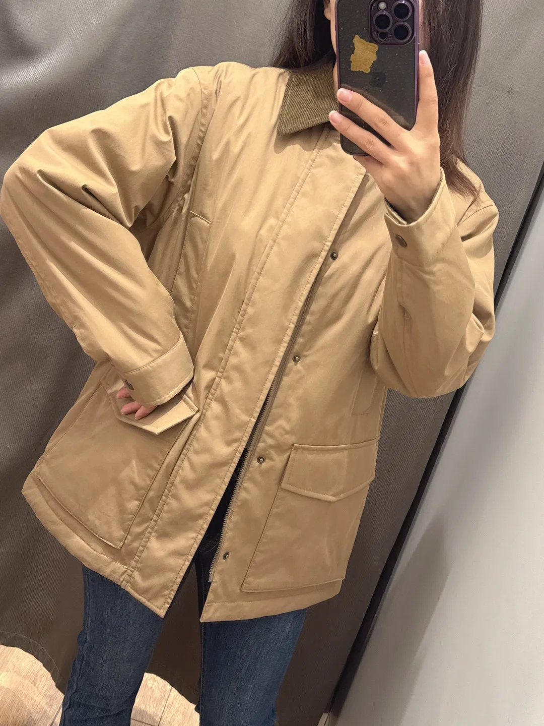 

ex Air Cotton Jaet Casual Outerwear Warm Workwear Coat Autumn Winter New Sle L48347 Faion Urban Loose Fit Long Sve