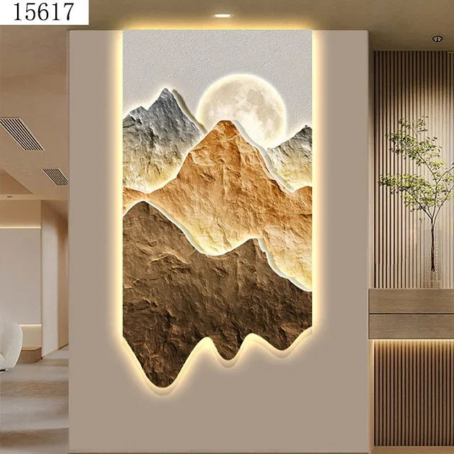 Modern light luxury entrance decorative painting creative personality landscape LED light painting entry door corridor aisle end