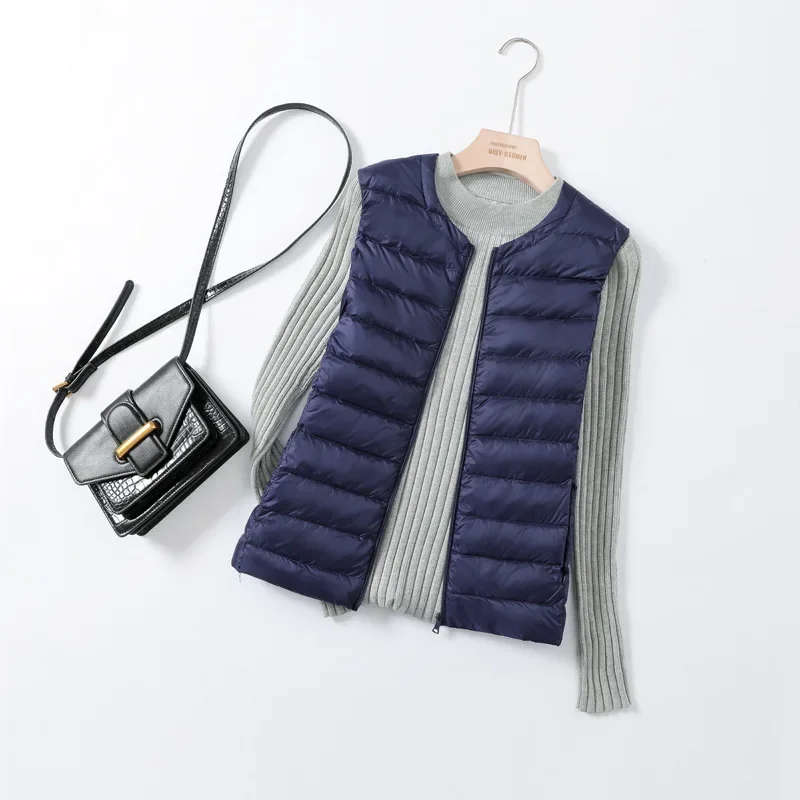 Women Autumn Winter Ultralight Thin Packable Down Sleeveless Jacket Plus Size 5XL 6XL Female O-Neck Casual Down Vest Coats