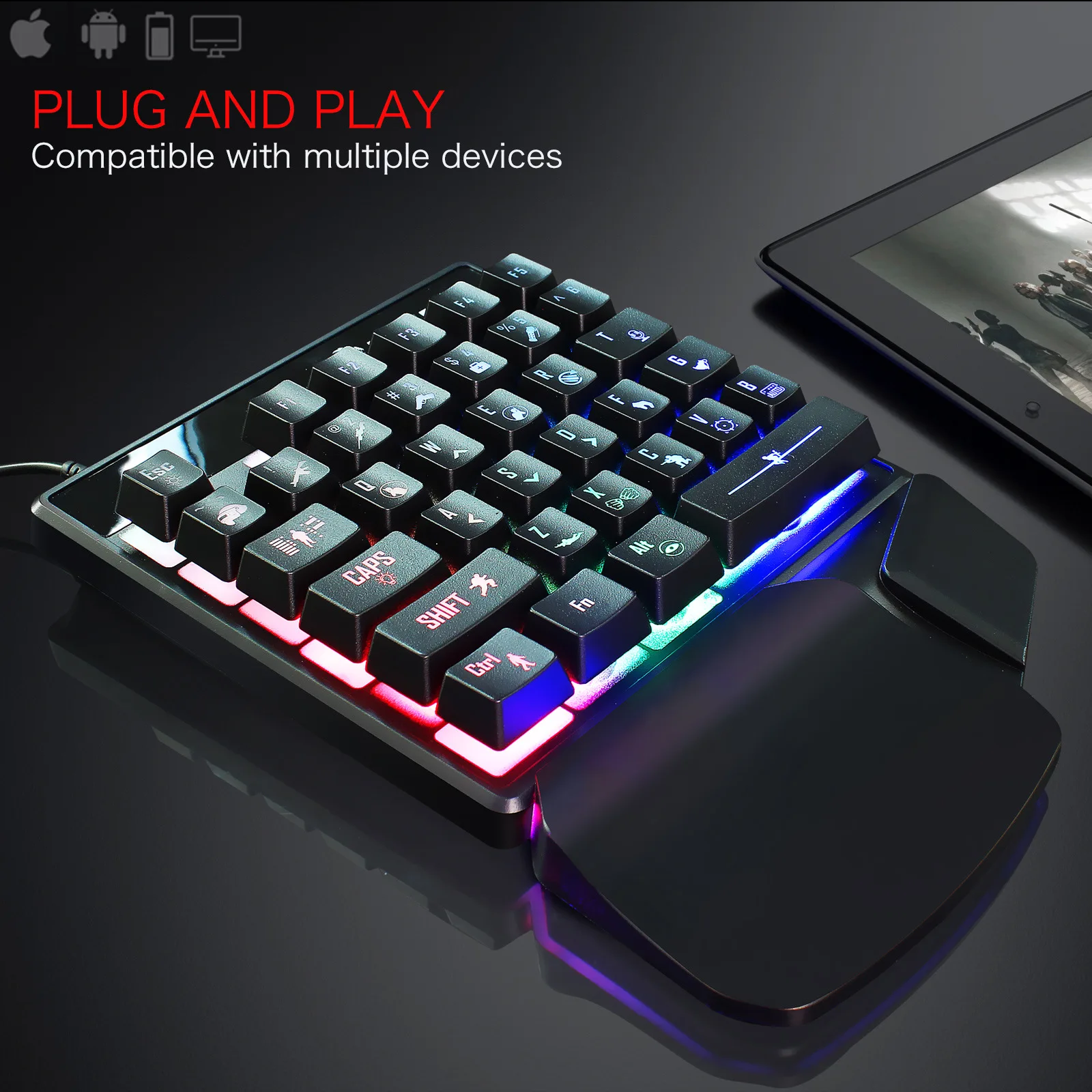 Single Hand Gaming Keyboard, 3 - Gaming Keyboard Half recension och pris