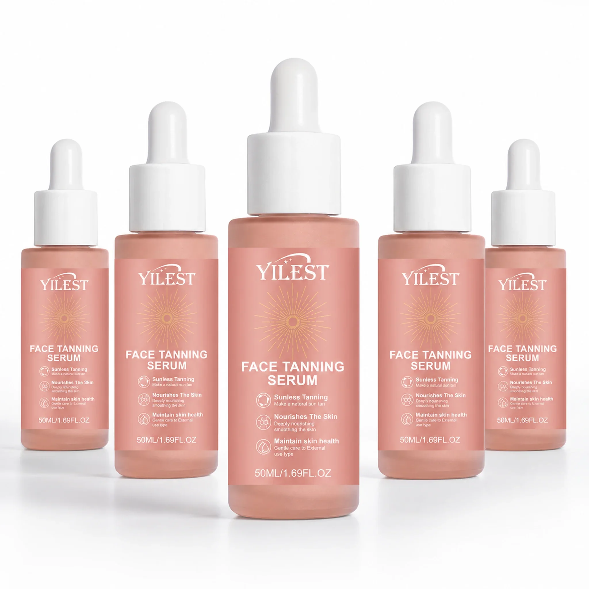 5PCS Self Tanning Face Serum Sunless Bronzing Drops Sunscreen Sun support Body Beauty Black Natural Hydrating Nourishing Essence