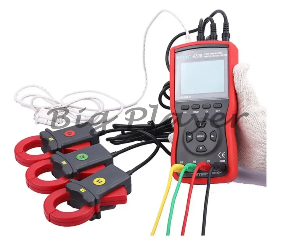 Three Phase Digital Phase Volt-Ampere Clamp Meter measure AC voltage And AC Current