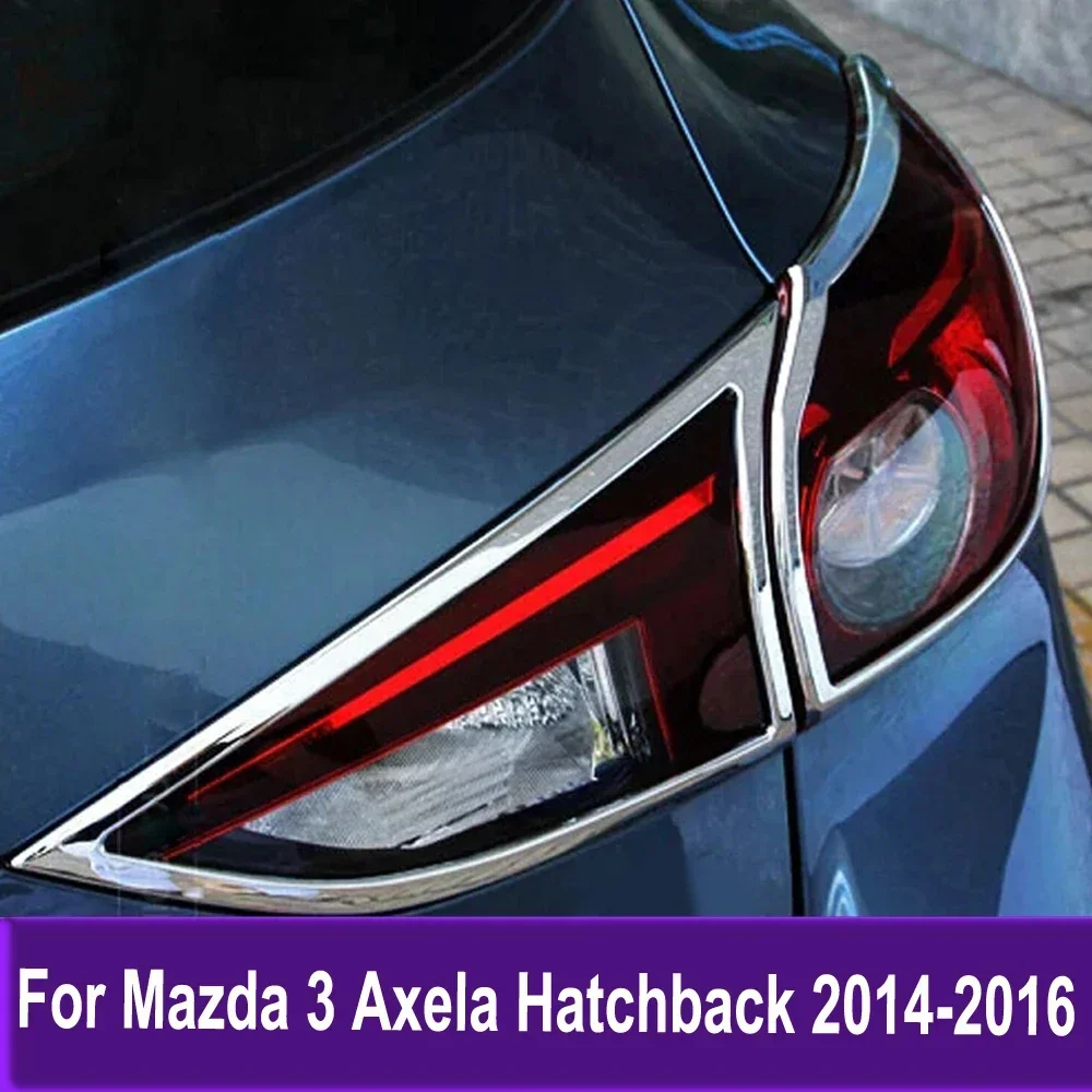 

Chrome Taillight Frame For Mazda 3 M3 Axela Hatchback 2014 2015 2016 Rear Light Lamp Cover Sticker Trim Exterior Accessories