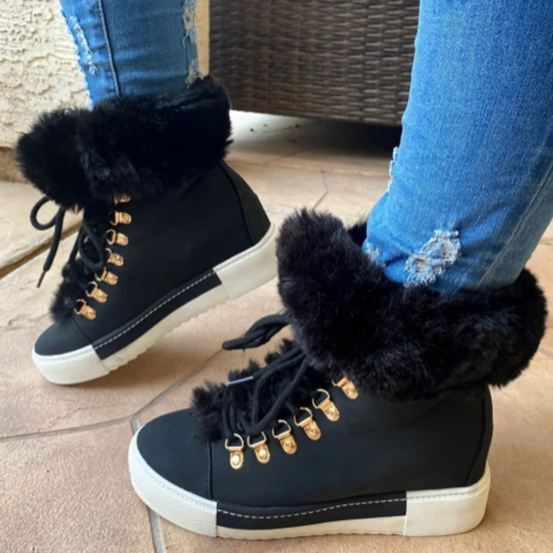 

Winter New Designer Brand Luxury Women High Shoes Characteristic Real Rabbit Hair Warm Warm Size 43 Women Shoes Fur Snow Boots