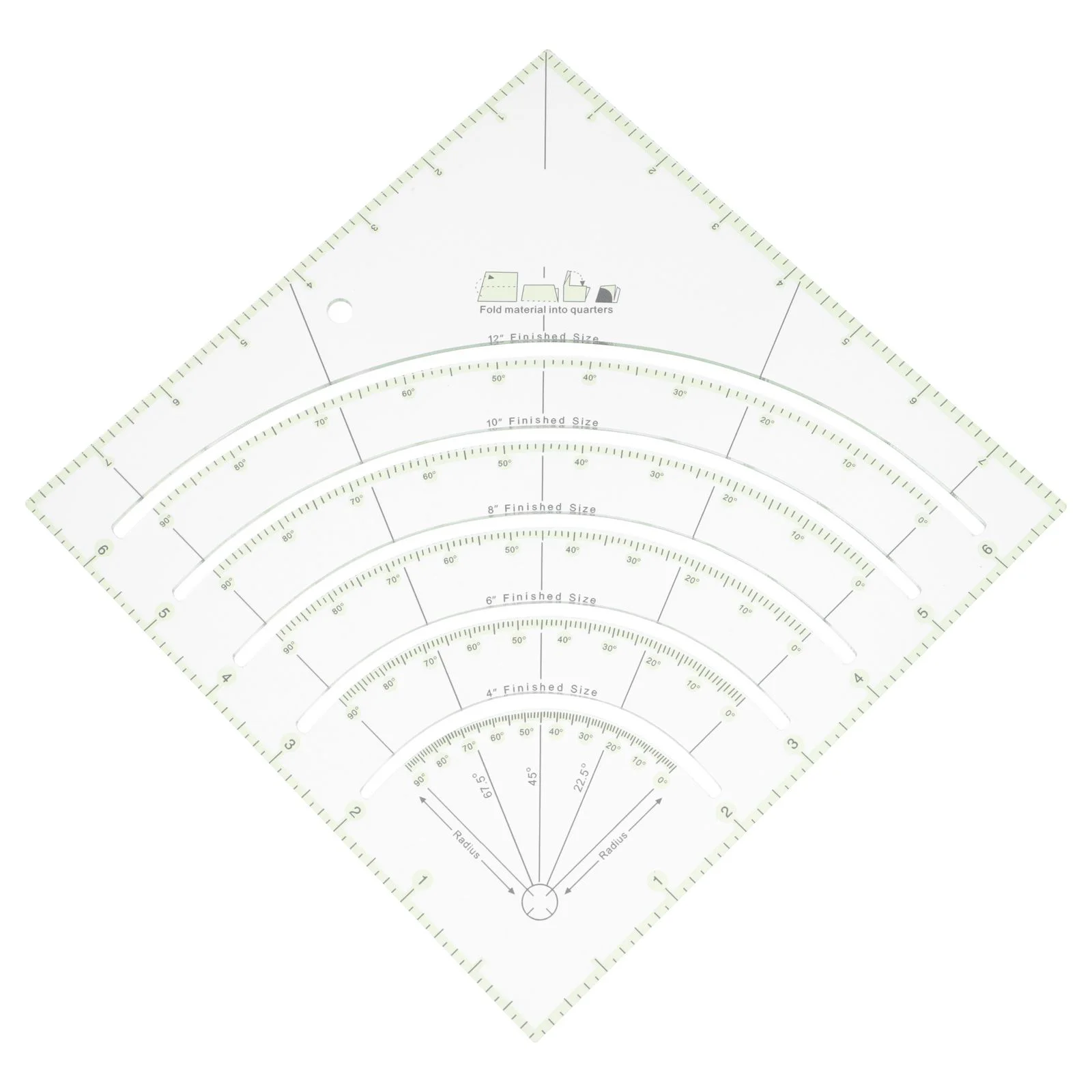 

Color Sewing Ruler Slotted Arc Circle for Quilting Hand Kit Rulers Stitching Acrylic