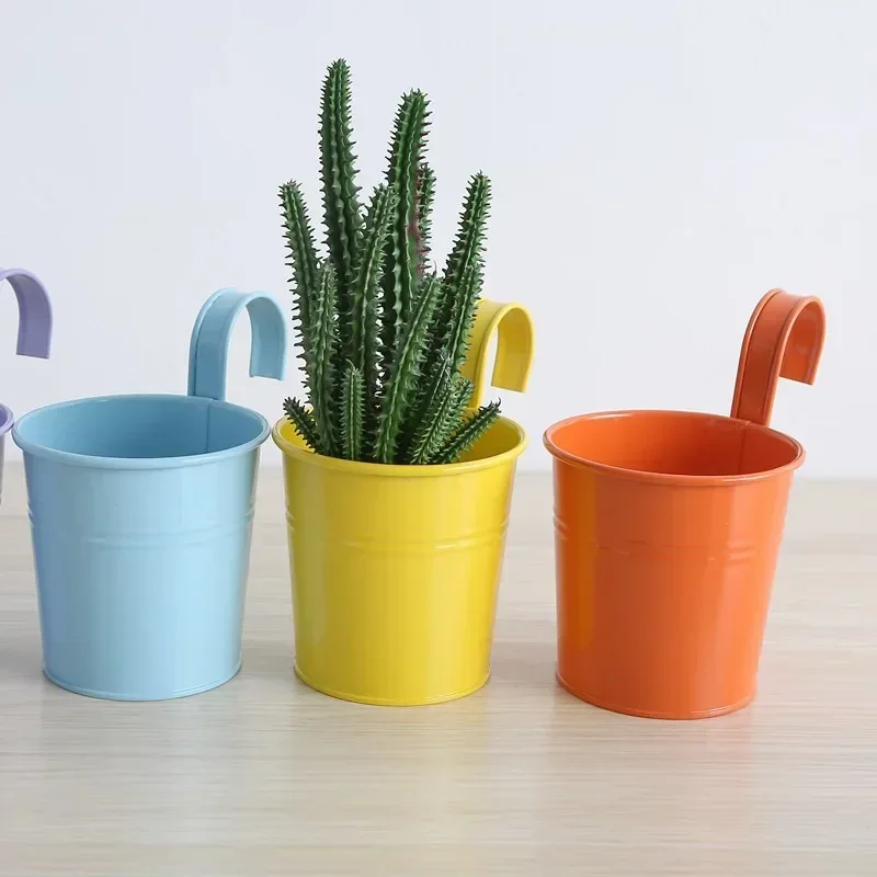 Металлические подвесные цветочные горшки, железная Подвеска для помещений со съемными крючками для балкона