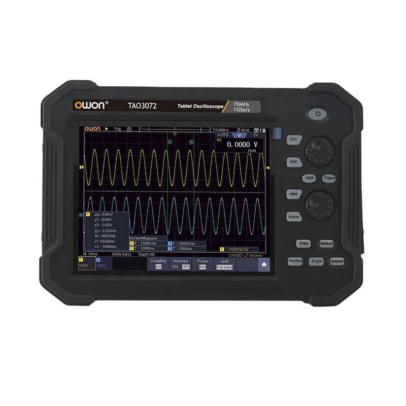 TAO3104 Owon 8-inch 100Mhz 1Gs/s handheld tablet oscilloscope waveform  automotive intelligent touch